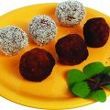 Raw energy balls with coconut, dried fruits and nuts 
/Apricot kernels, paddy sesame, sunflower seeds, dates, raisins, coconut/ - 1 pcs